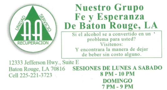 Grupo Fe y Esperanza business card